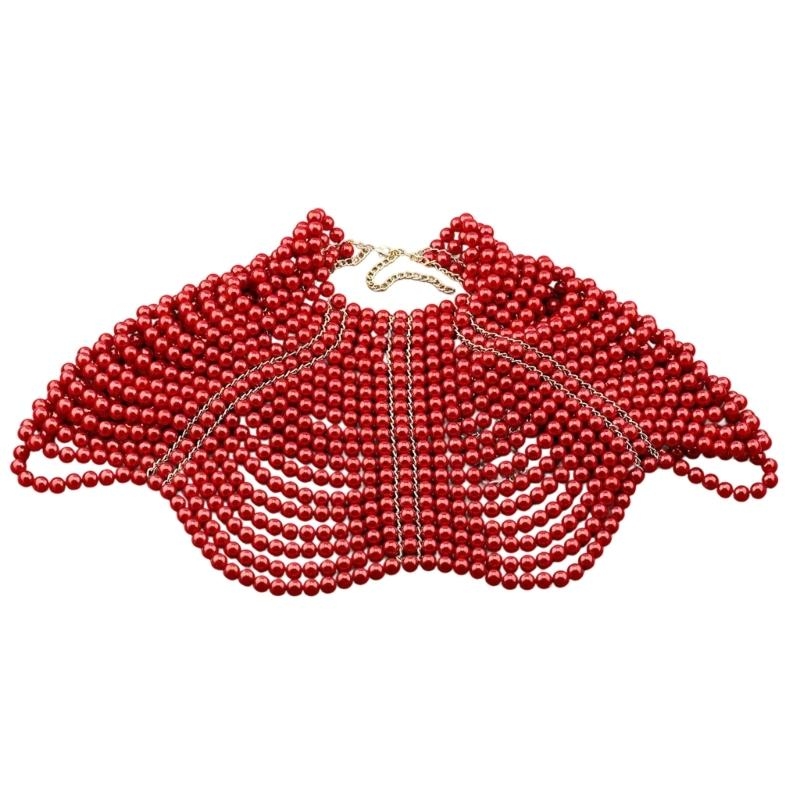 Body Jewelry Necklace - 49MD Elegante Damessjaal Multi Layer Kralen
