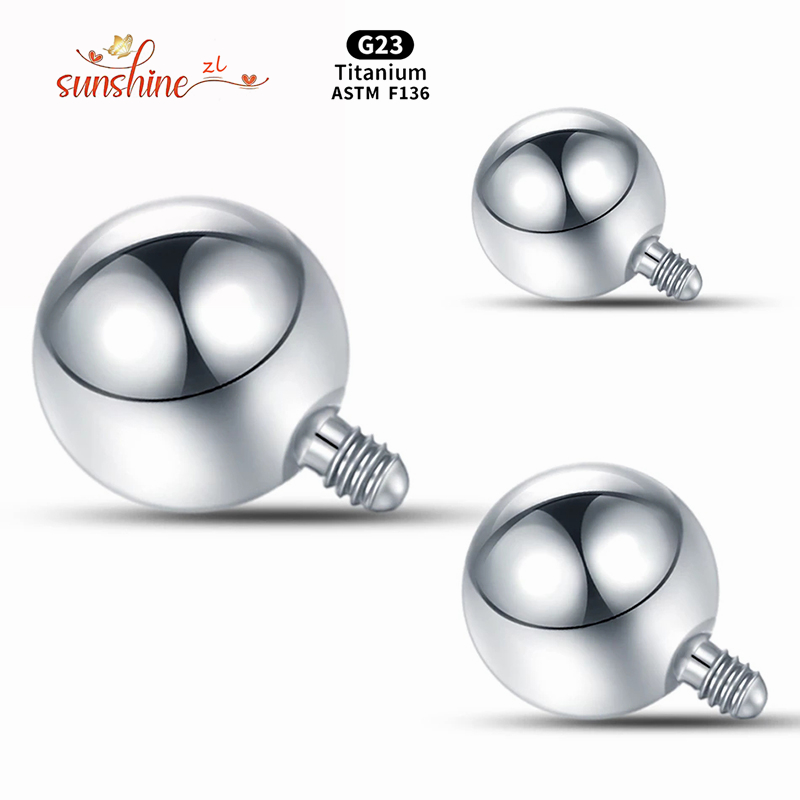 Body Jewelry Replacement Ball - 1 STKS Intern Schroefdraad Bal Titanium