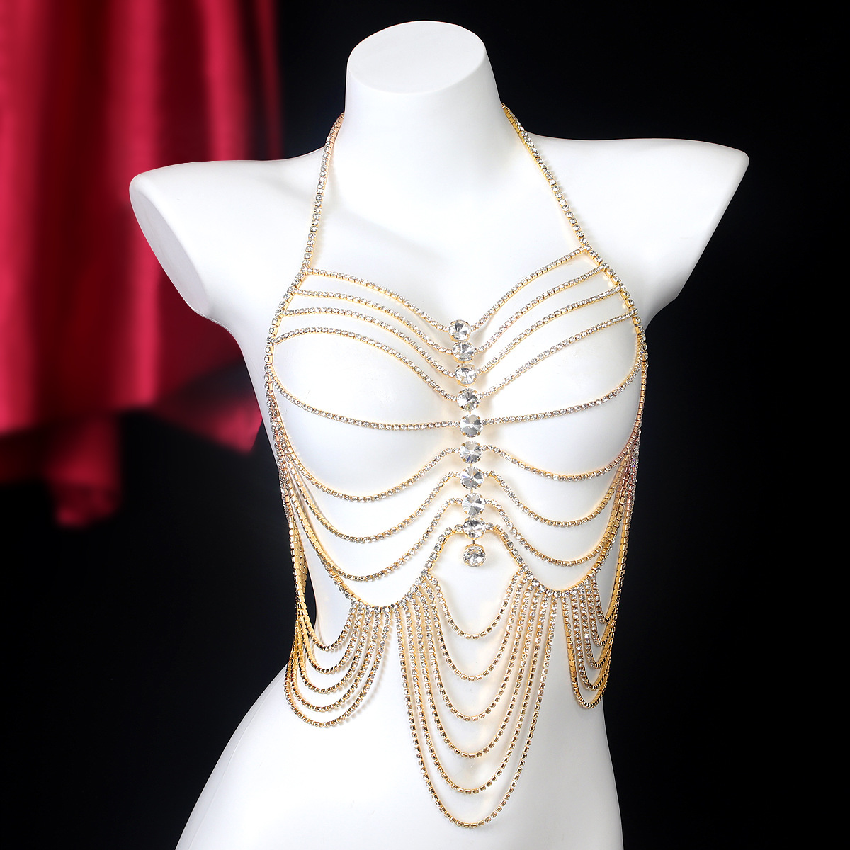 Body Jewelry Retainers - Luxe Streep Kwastjes Retro Stijl Strass