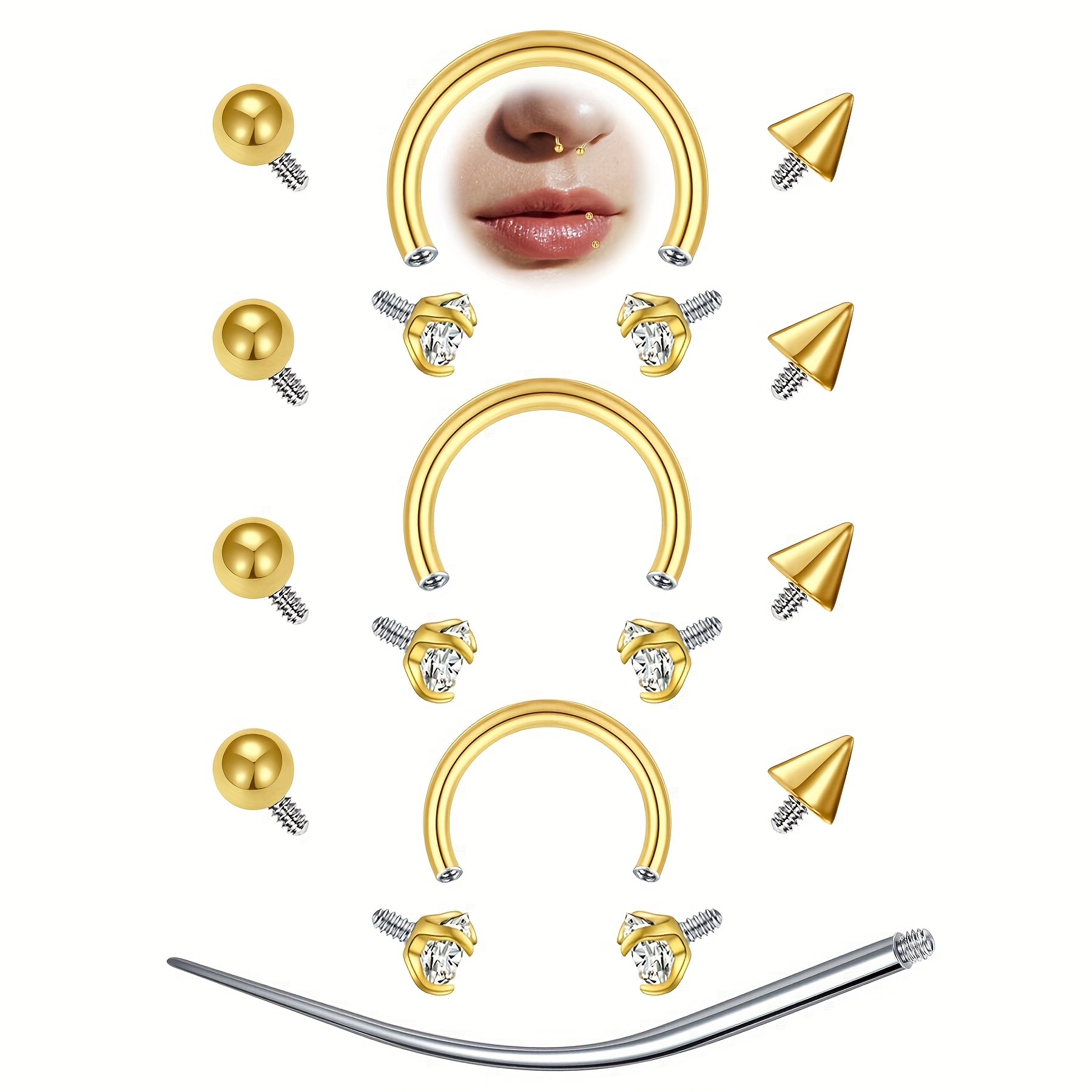 Body Jewelry Replacement Ball - 12 stks 16G Hoefijzer Septum Ringen