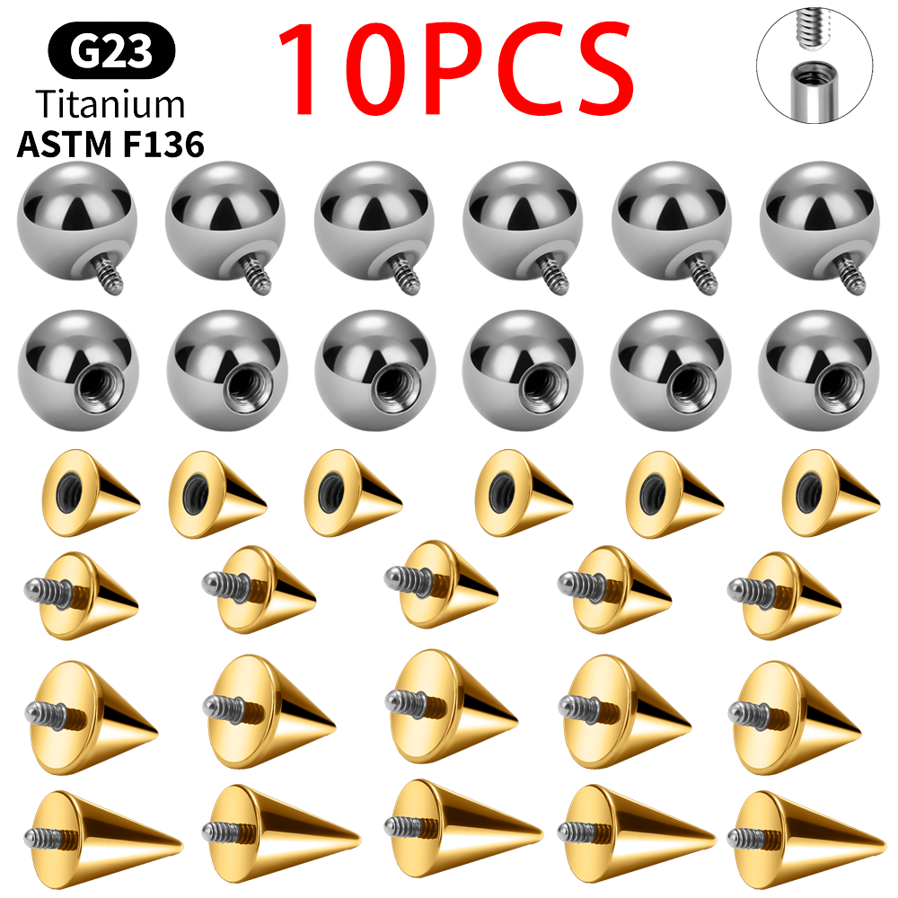 Body Jewelry Replacement Ball - Titanium Ball Cone Vervanging 10 stuks