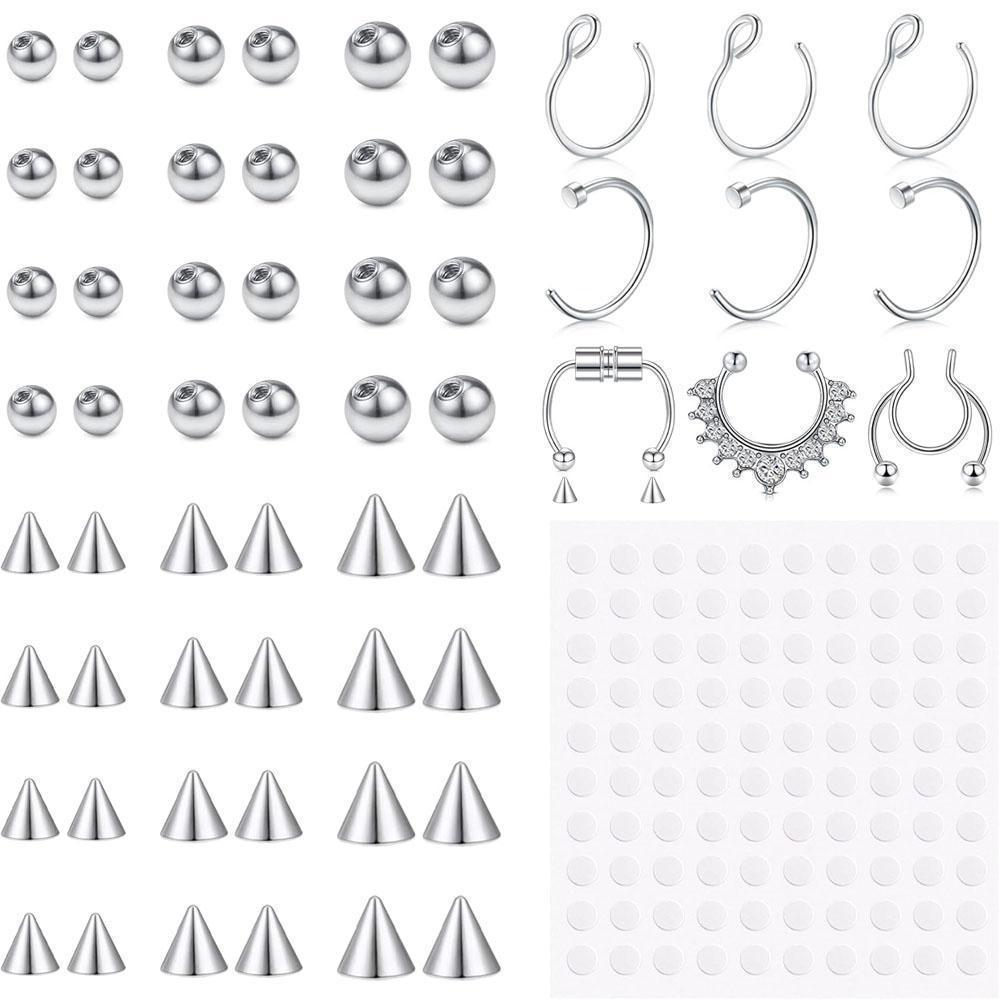 Body Jewelry Replacement Ball - 1-157 Stuks Set Fake Wenkbrauw Ring