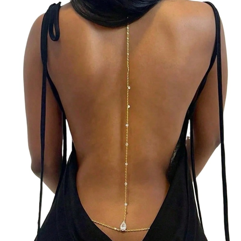 Body Jewelry Necklace - Bruid Backless Strass Waterdrop Body Chain
