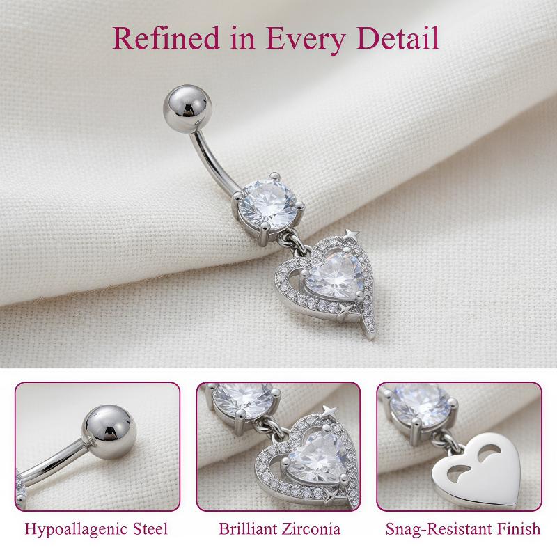 Body Jewelry Surgical Steel - 1 stuks prachtige hangende navelring chirurgisch