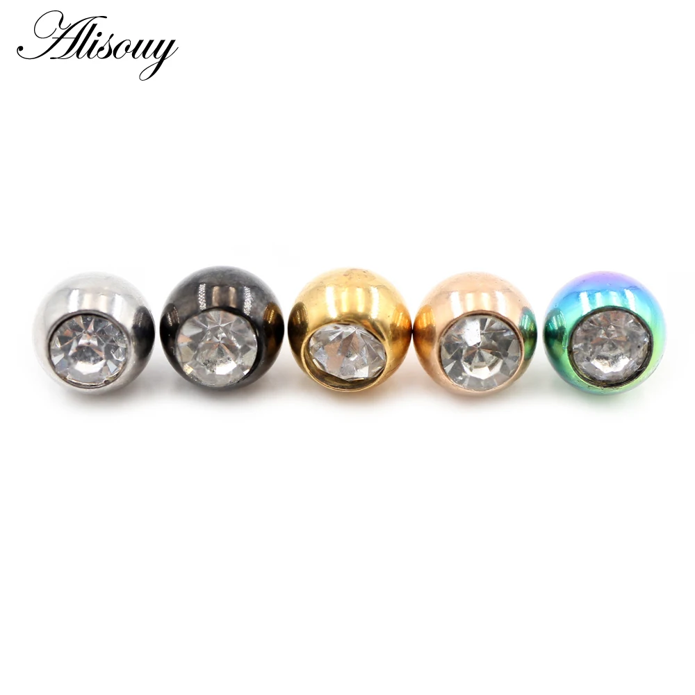 2 stuks 14G/16G Zirkoon roestv - Body Jewelry Replacement Ball recensie en prijs