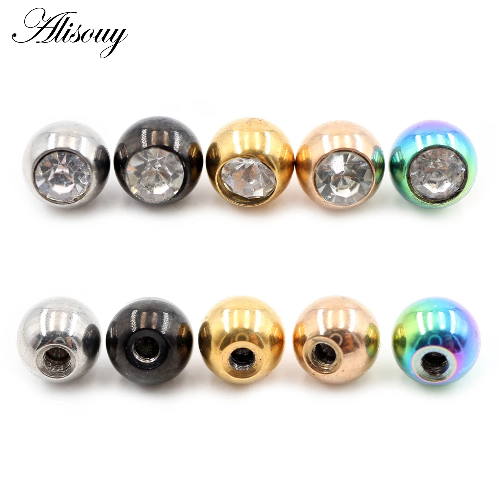 2 stuks 14G/16G Zirkoon roestv - Body Jewelry Replacement Ball recensie en prijs