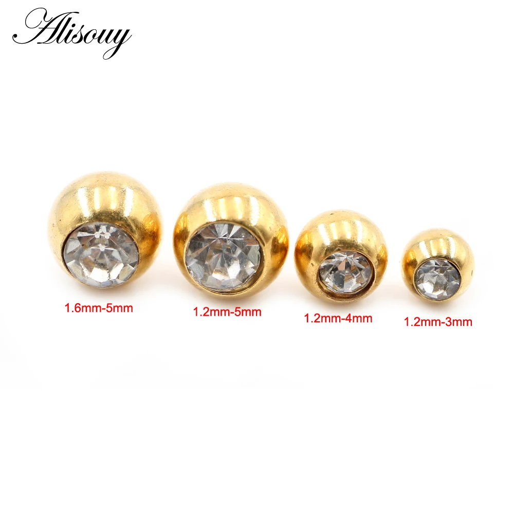 2 stuks 14G/16G Zirkoon roestv - Body Jewelry Replacement Ball recensie en prijs