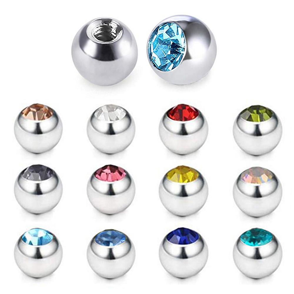 60Pcs Rvs Cz Schroef Gat Verva - Body Jewelry Replacement Ball recensie en prijs