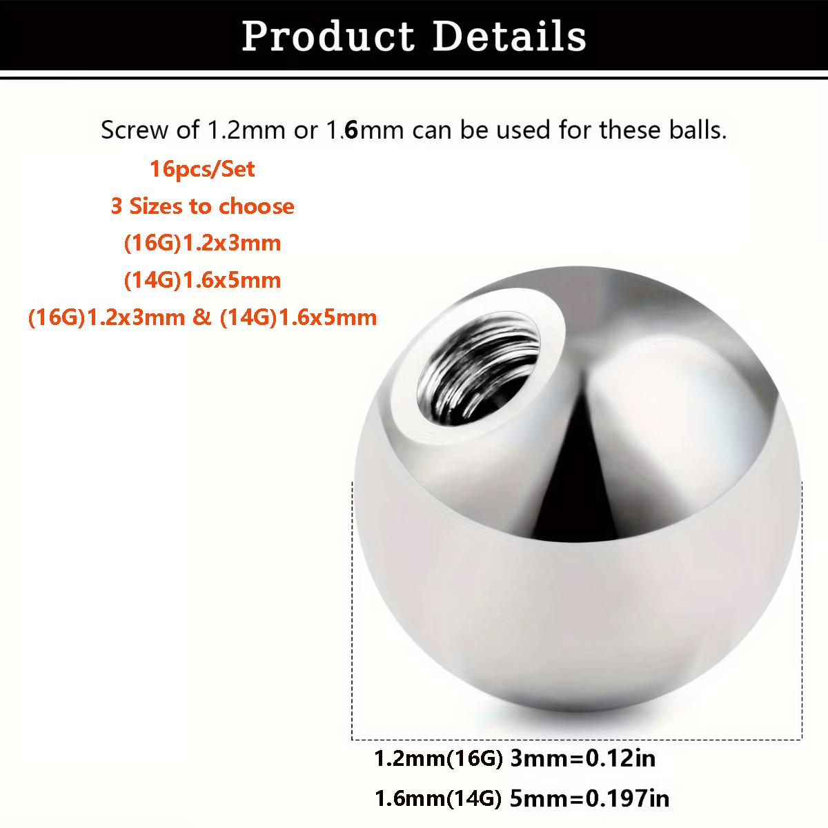 16 stuks gemengde kleuren verv - Body Jewelry Replacement Ball recensie en prijs