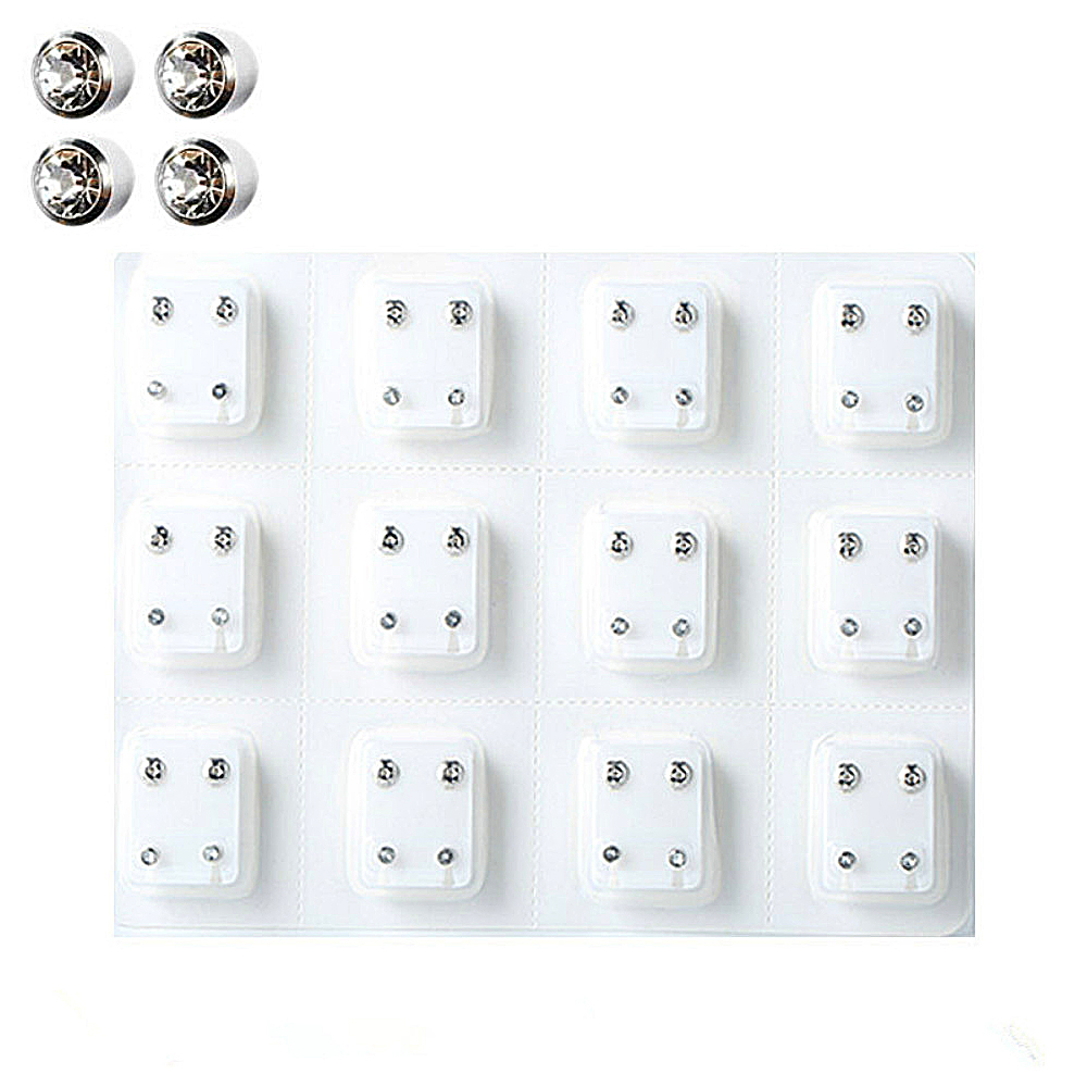 12 Paar Kristal Medische Oorbe - Body Jewelry Surgical Steel recensie en prijs