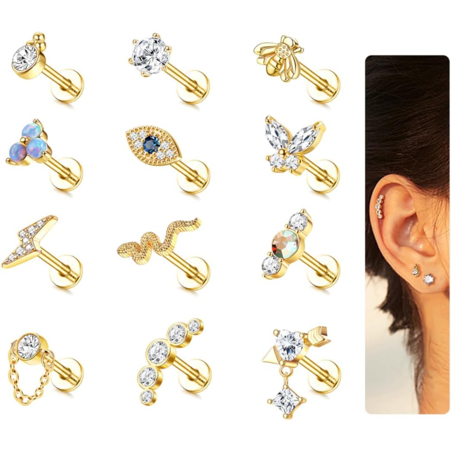 Bobisty 1Pc Kraakbeen Oorbelle - Body Jewelry Surgical Steel recensie en prijs