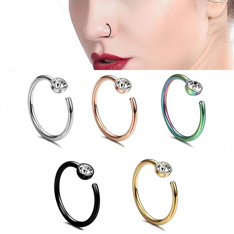5 stuks 18G neusringen C-vormi - Body Jewelry Surgical Steel recensie en prijs