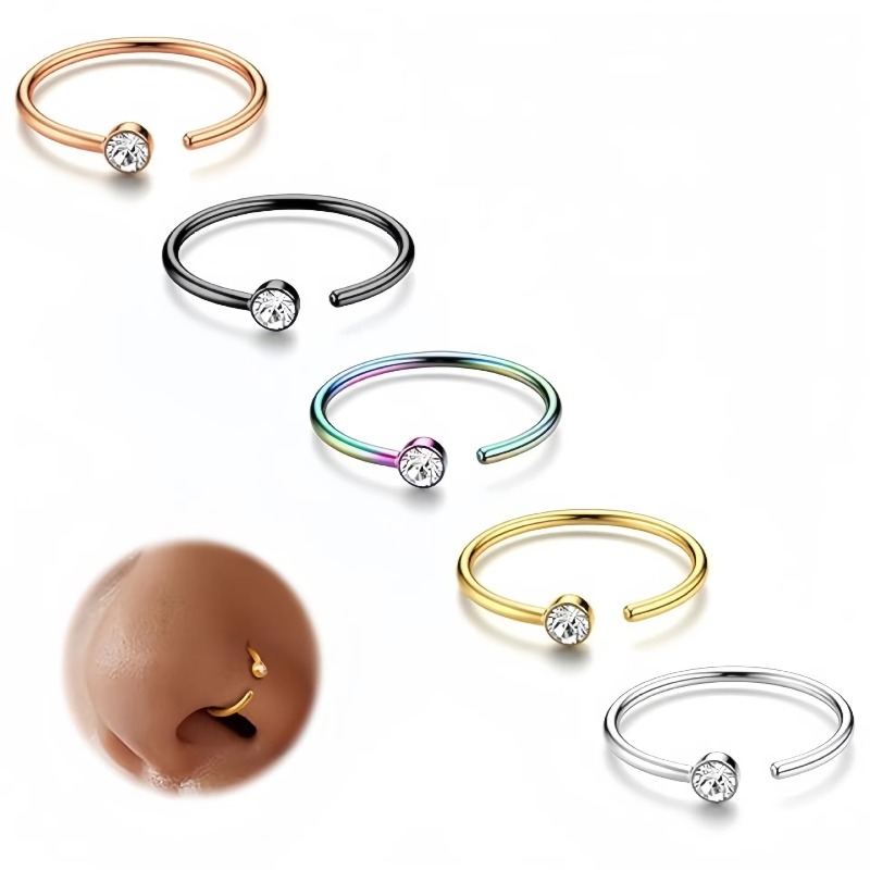 5 stuks 18G neusringen C-vormi - Body Jewelry Surgical Steel recensie en prijs