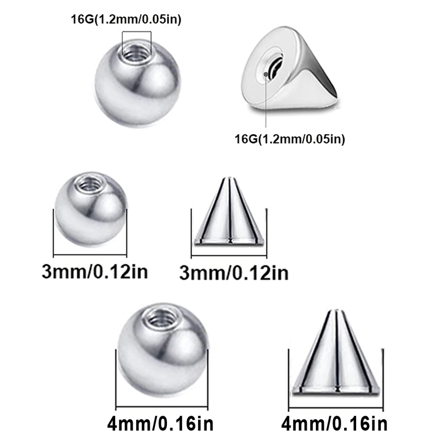 100 stks 16G 3mm 4mm Vervangin - Body Jewelry Replacement Ball recensie en prijs
