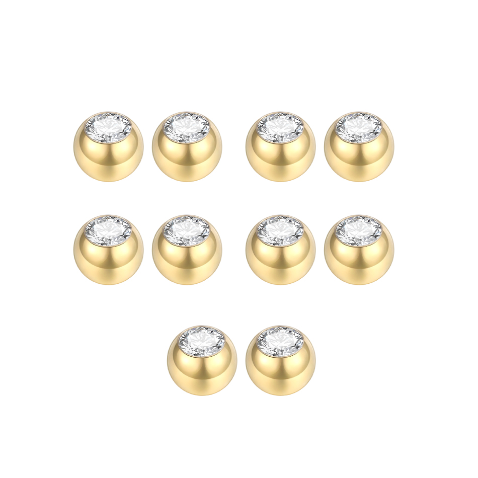 10Pcs Staal Piercing Ballen Cz - Body Jewelry Replacement Ball recensie en prijs