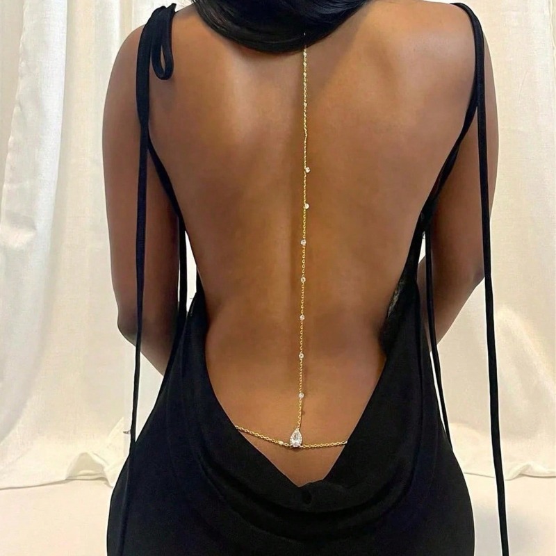 Bruid Backless Strass Waterdro - Body Jewelry Necklace recensie en prijs