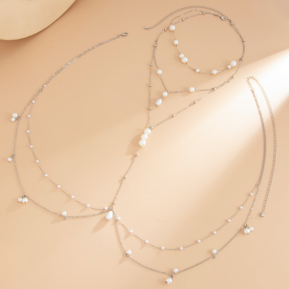 Multi-layer imitatie parel ket - Body Jewelry Necklace recensie en prijs