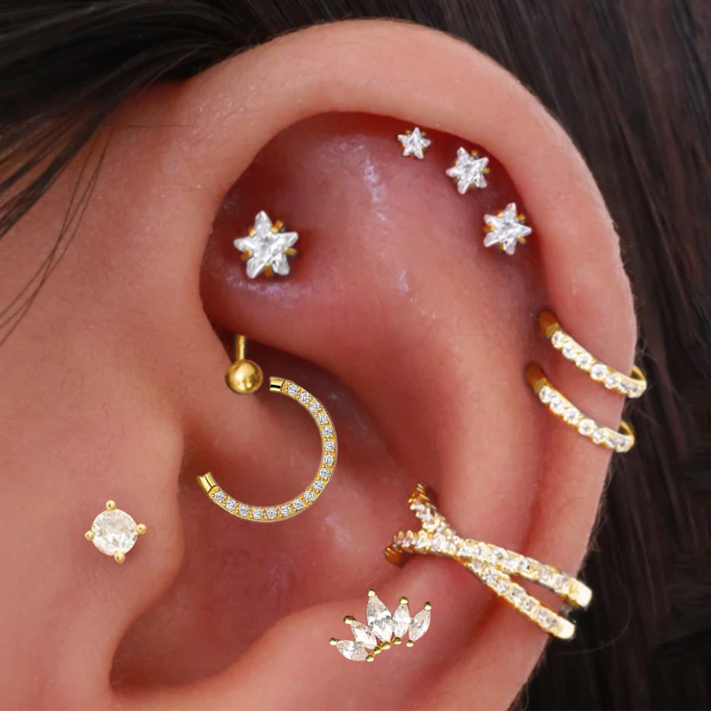 Helix Piercing Ster Oorbellen  - Body Jewelry Surgical Steel recensie en prijs